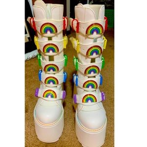 YRU Dune Rainbow Platform Boots Sz 8